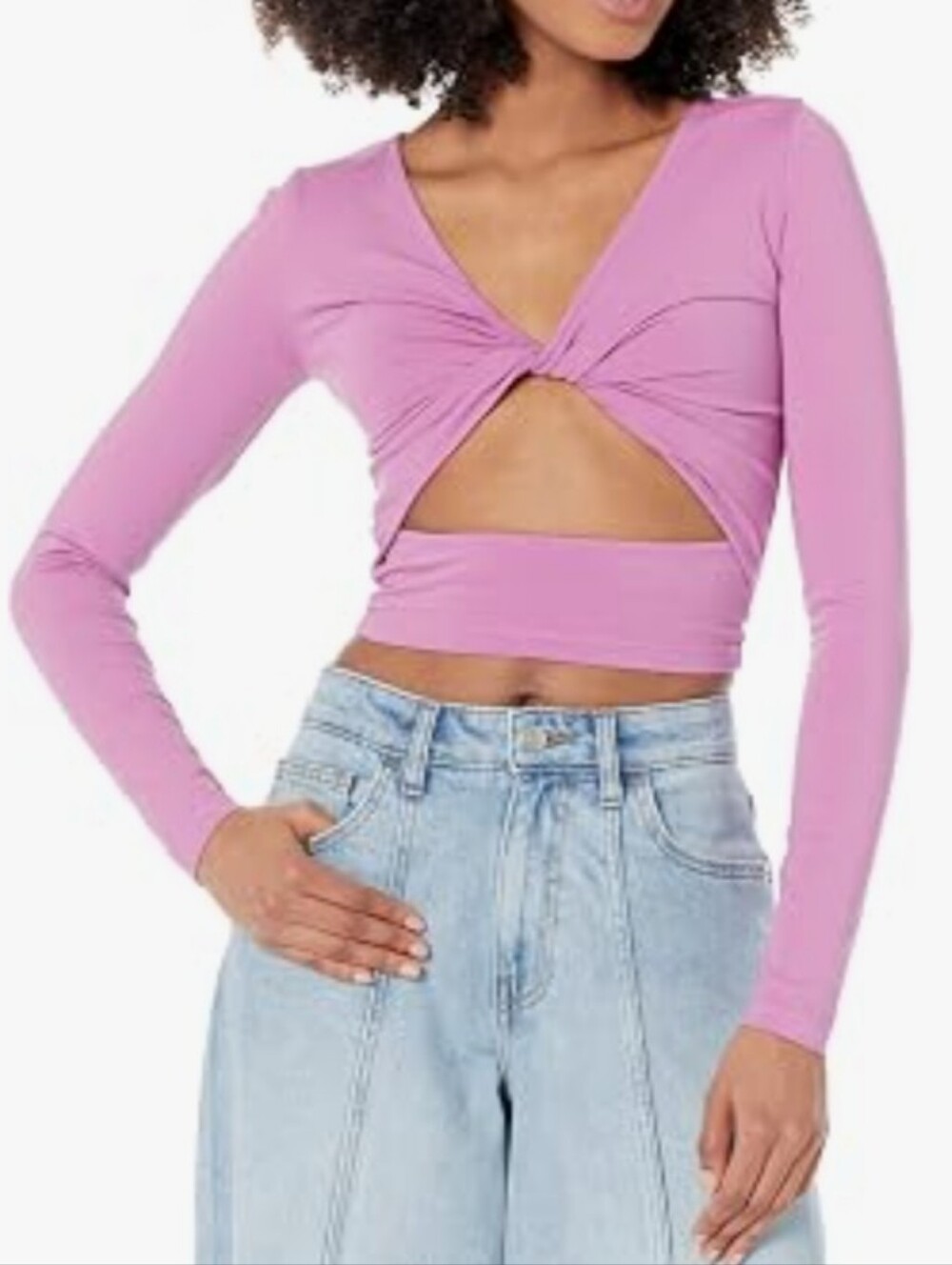 The Drop Mauve Twist Front Top NWT